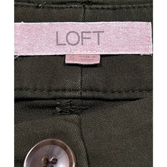 LOFT The Sutton Skinny Pants Olive Green Size 6 - Picture 2 of 6